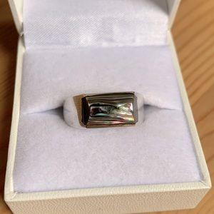 925 Mexico Silver Ring with Dark Agate type stone